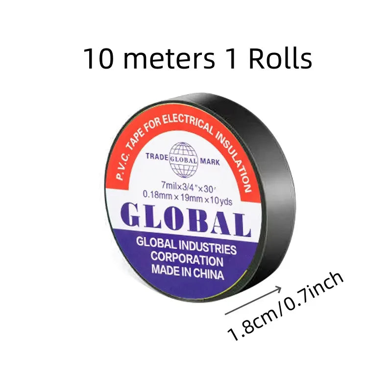 50m High-Temperature Electrical Tape - Durable Soft Black Rubber Insulating Adhesive for Industrial & Household Use