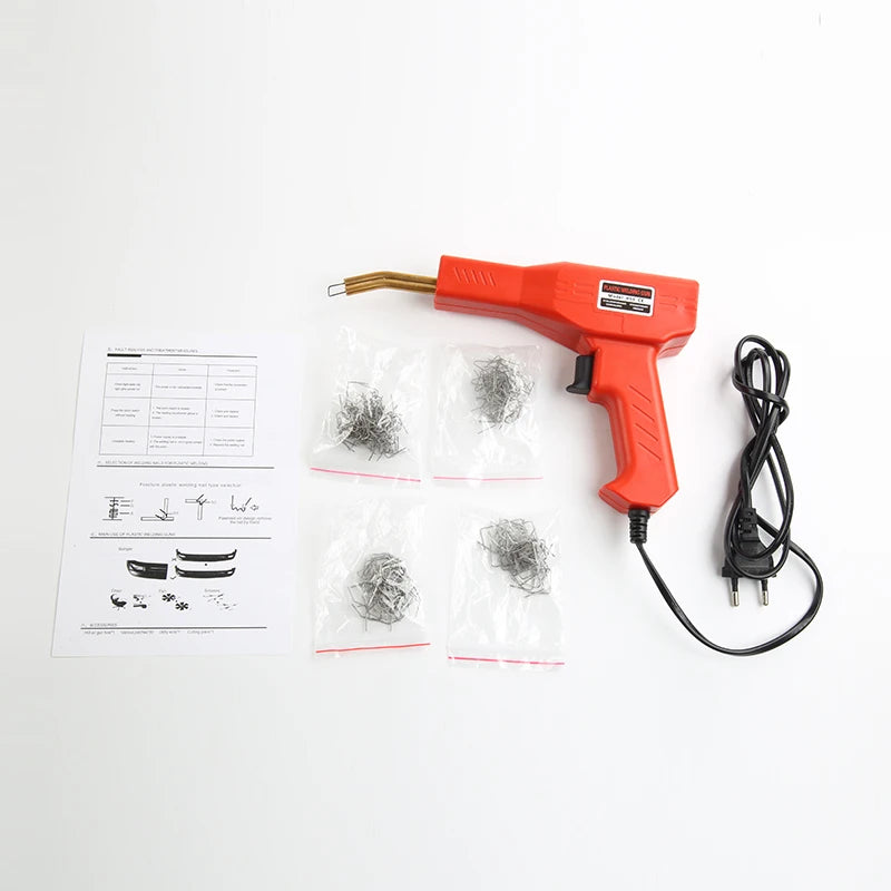 Plastic Welding Repair Kit - Car Bumper Soldering Gun with 4 Types Staples for Plastic Fixes