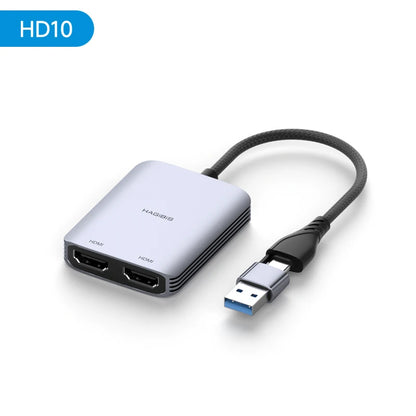 Hagibis USB-A/C to HDMI Adapter MST Dual Monitor Converter – Triple Display Dock for M1/M2/M3 MacBook & Windows Laptop Support
