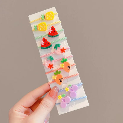 10/40PCS Cute Flower Hair Accessories - Elastic Hair Bands and Colorful Hair Rings for Girls, Birthday Parties, and Everyday Wear