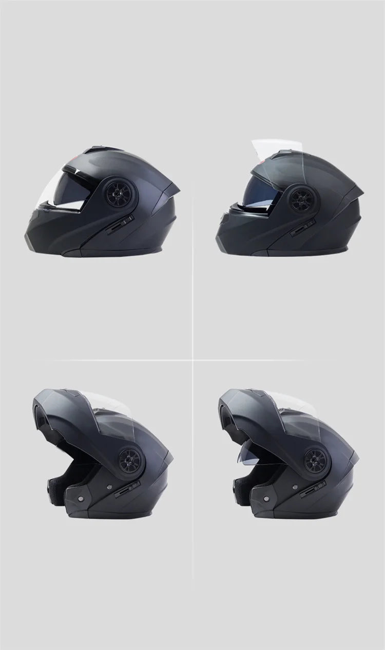 BLD Personalized Full Face Motorcycle Helmet – Dual Lens Modular Flip-Up Casco Moto for Men & Women
