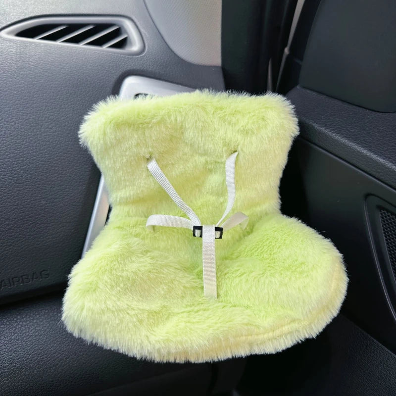 Mini Plush Doll Safety Seat — Kawaii Labubu Idol Kpop Plush Car Air Freshener & Ornament Gift