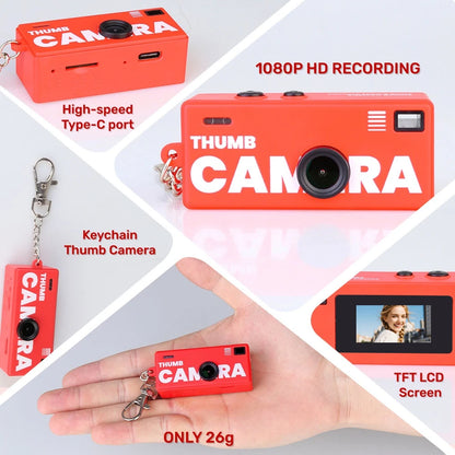 Ourlife Thumb Keychain Camera - 0.96-Inch Mini 1080P Action Camcorder with Memory Card Support