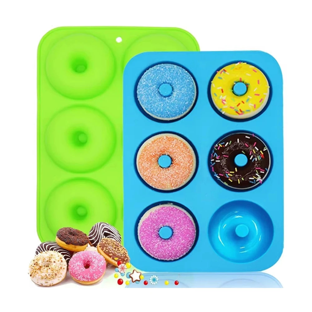 6-Hole Silicone Donut & Bagel Mold – Non-Stick Heat-Resistant Mini Cupcake & Doughnut Baking Pan Tool