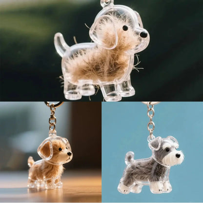 Cute Dog Hair Storage Pendant Keychain – Couple Bag Charm, Car Keychain Jewelry, Souvenir Gift & Decoration Accessory