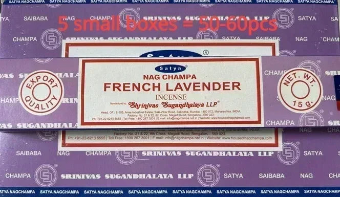 5BOX NAG Champa Indian Incense Set – Satya Handmade Sticks with 6 Aromatic Scents for Home & Meditation