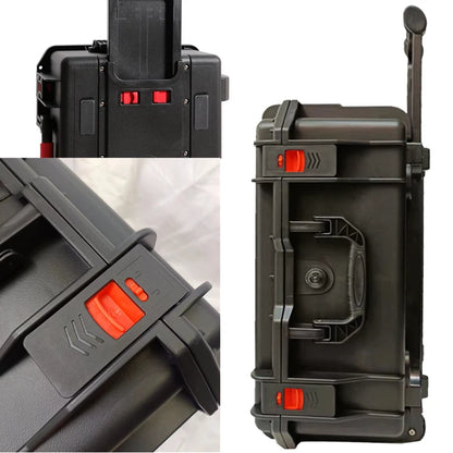 Trolley Toolbox with Wheels — Large Portable Tool Storage Case, Professional Plastic Instrument & Safety Equipment Box