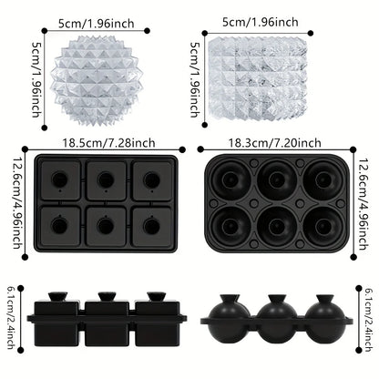 Easy-Release Silicone Ice Cube Tray with Funnel – Stackable Leakproof Design for Whiskey & Drinks, Perfect for Parties & Home