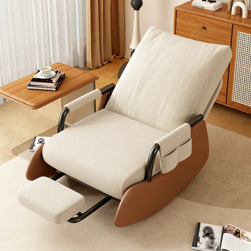 Ergonomic Adjustable Rocking Recliner Chair - Lazy Lounge Seat for Living Room & Balcony