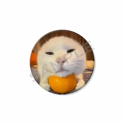 50mm Tinplate Cat Meme Button Pins – Funny Round Brooch Lapel Badge for Hats, Bags & Kids Gifts