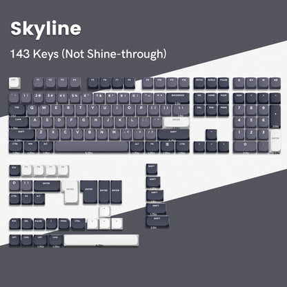 143-Key Low-Profile PBT Keycap Set - Double-Shot Keycaps for Gateron & Cherry MX Switches