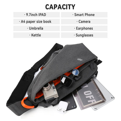 Anti-Theft Crossbody Sling Bag - Small Backpack for Men & Women | One Shoulder Chest Bag for Hiking, Biking, Travel