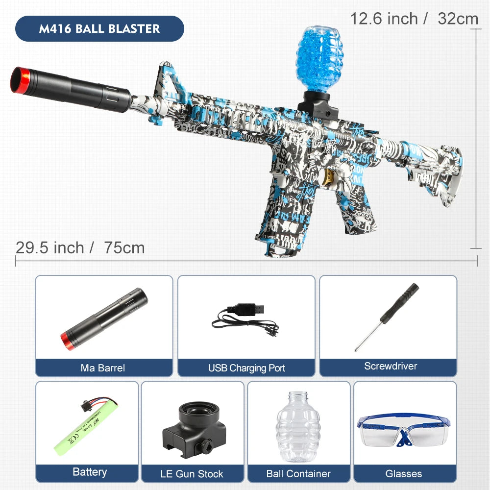 M416 Electric Blaster Gun Set, High Precision Shooting Toy for Outdoor Fun, Birthday Gift (Bullets Excluded)