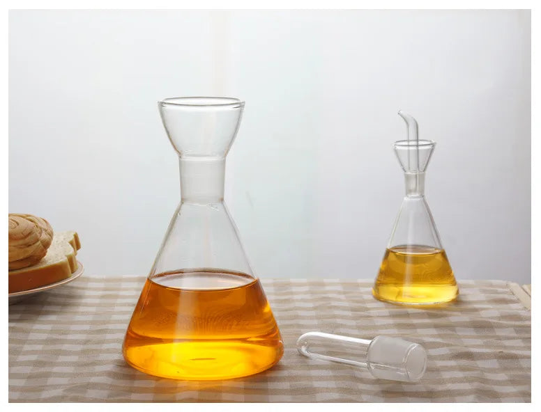 High Borosilicate Glass Oil & Vinegar Pot – Leak-Proof Kitchen Seasoning Bottle