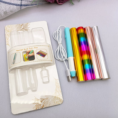 Heated Electric Foil Pen – Hot Foil Quill Tool Kit for Scrapbook & Handmade Craft Foiling