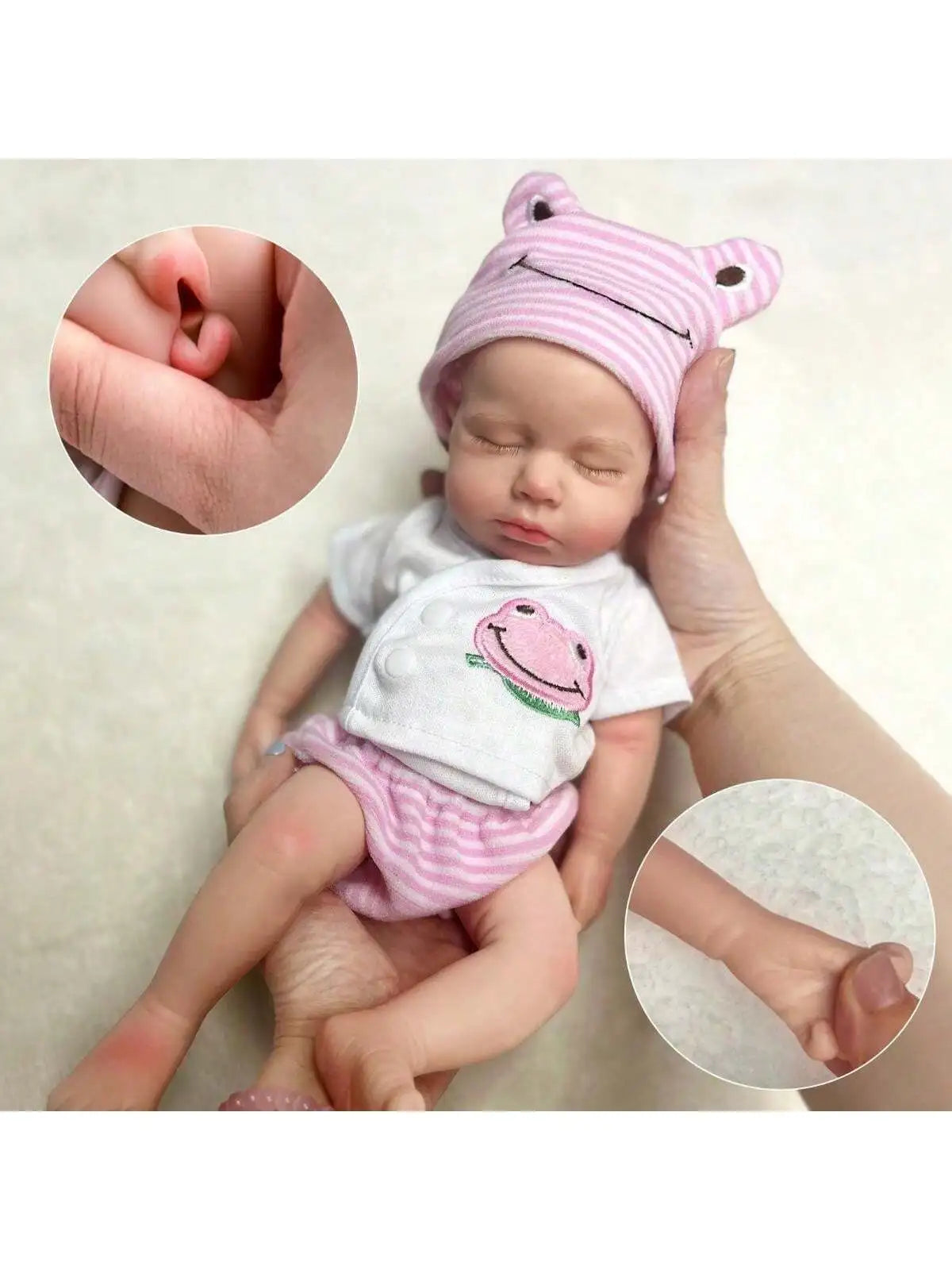 13-Inch Loulou Reborn Baby Doll – Handmade Silicone Newborn Girl or Boy with Soft Touch and Openable Mouth