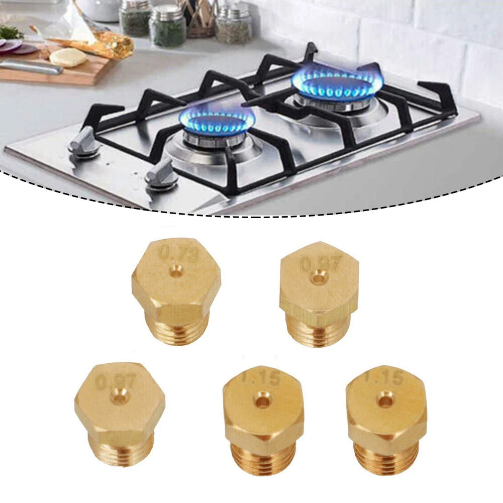 5PCS Burner Gas Conversion Kit – M6 X 0.75 Thread Nozzles for Natural Gas to LPG Hob, Kitchen Parts