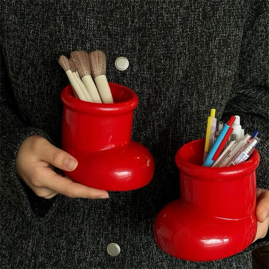 Cute Shoe-Shaped Storage Box – Creative Pen & Makeup Brush Holder for Desk or Dorm