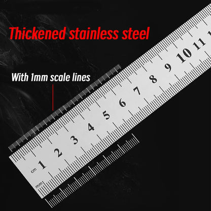 Stainless Steel Precision Ruler - 10-Piece 15-30cm Double-Sided Metric Measuring Scale for Accurate Measurement
