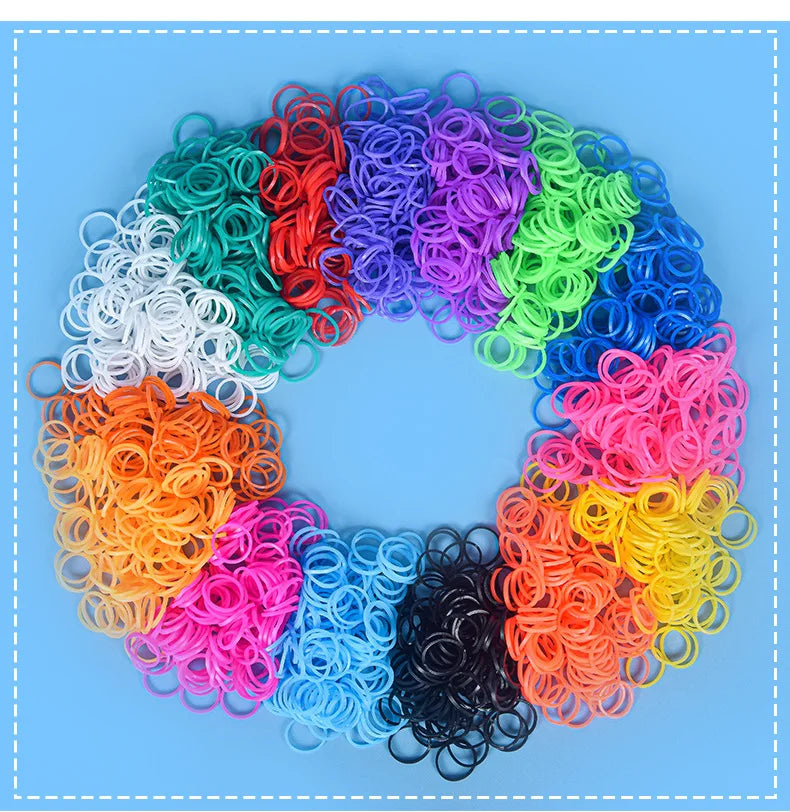 600 Colorful Rubber Loom Bands – DIY Elastic Bracelet Kit for Kids & Women Crafting