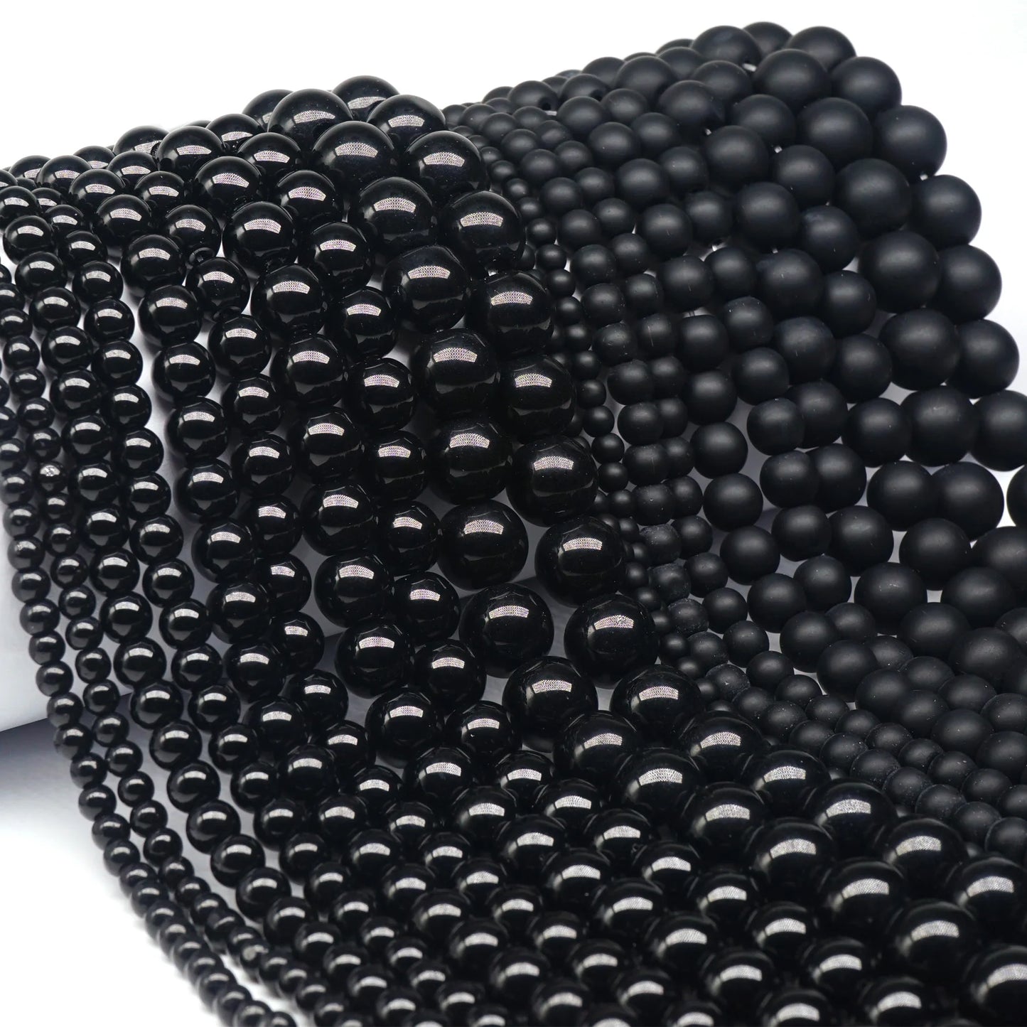 Natural Black Agate Beads – Round Frosted Stone Spacer Beads for DIY Jewelry, Bracelets & Necklace Accessories