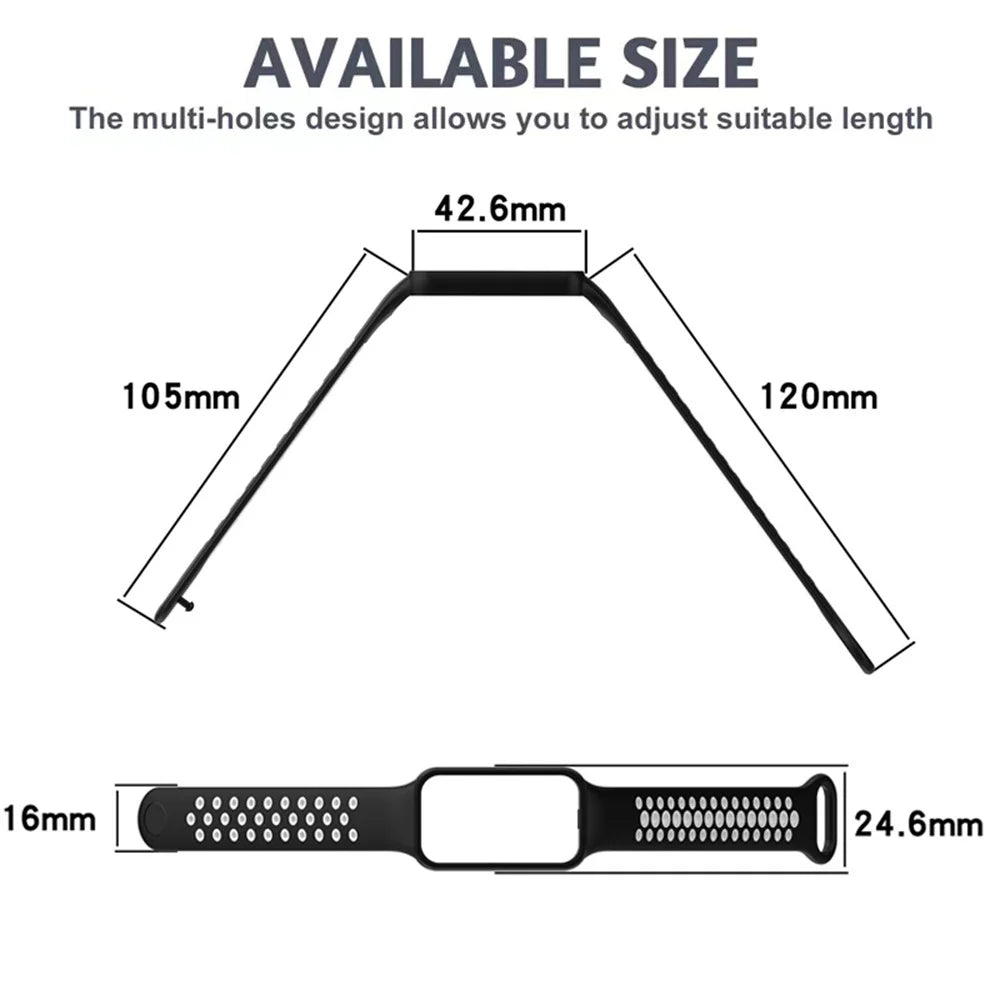 Replacement Silicone Strap for Redmi Smart Band 2 — Compatible with Xiaomi Smart Band 8, Adjustable Fitness Wristband