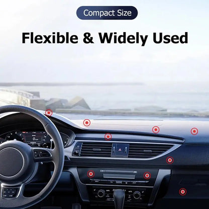 Car Magnetic Folding Phone Holder - 360° Rotation, Suction Cup Mount, Anti-Shake Bracket for Navigation