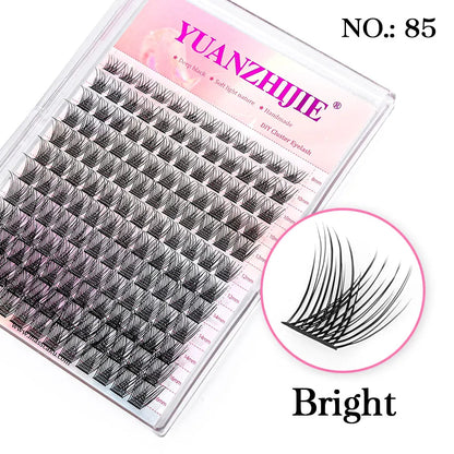 DIY 144 Cluster Lashes YUANZHIJIE – Natural C/D Curl Segmented Mink Individual Eyelash Extensions Kit for Home Makeup & Professional Volume Look (Free Shipping)