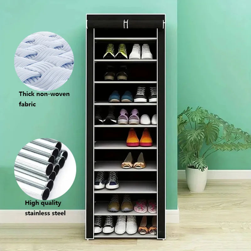 Multilayer Dustproof Shoe Storage Rack – Space-Saving Nonwoven Shoe Cabinet & Organizer for Home Furniture