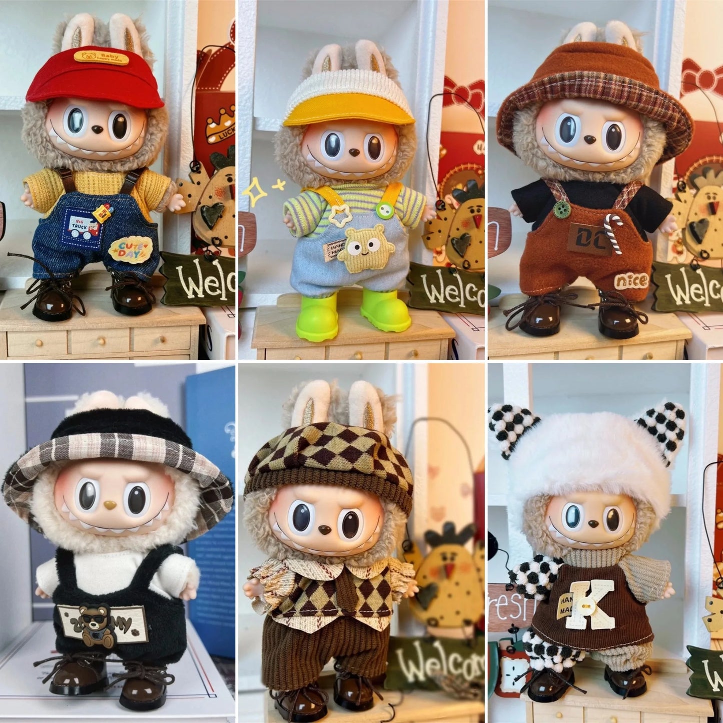 17cm Labubu V1/V2 Doll Clothes – Cosplay Outfits & Accessories | Kids Toy Gift with Various Styles