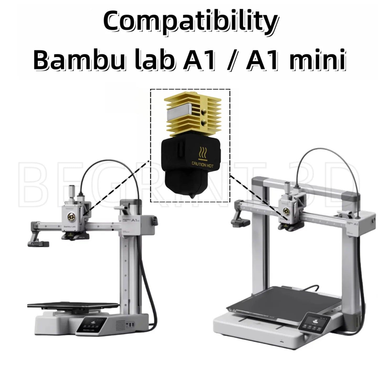 Bambu Lab A1 Mini Hotend Kit – Replaceable Nozzle 0.2, 0.4, 0.6, 0.8MM for A1/A1 Mini 3D Printer Assembly