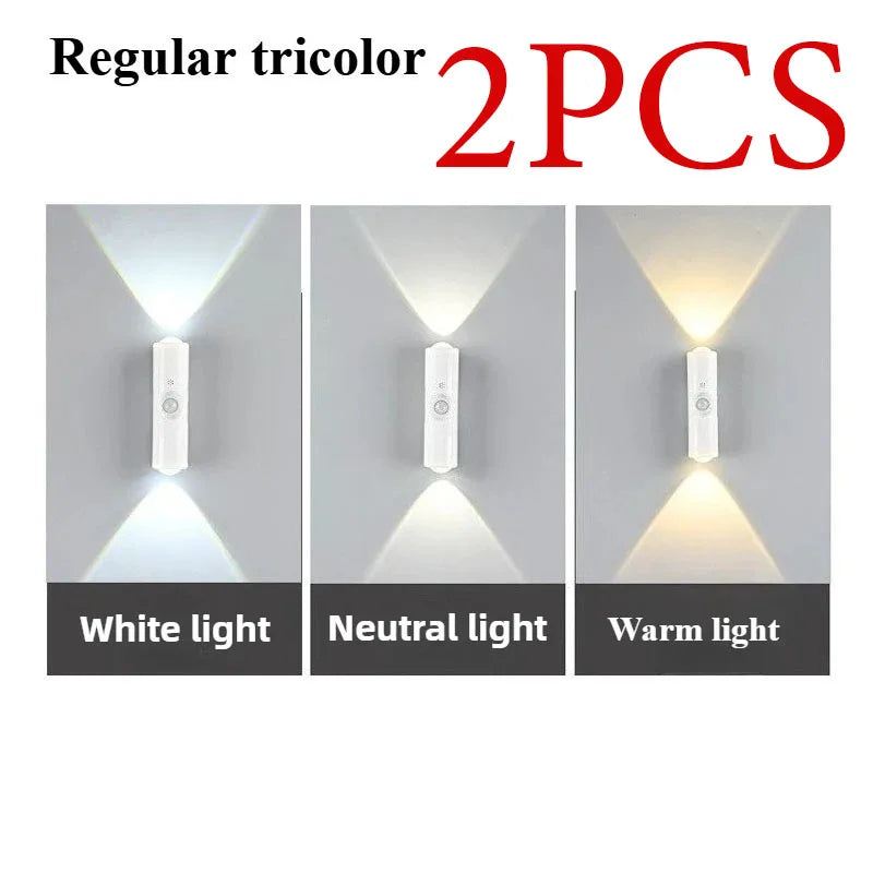 Smart RGB Gradient Night Light - Magnetic Motion Sensor Rechargeable Wall Lamp for Bedroom, Bathroom & Closet