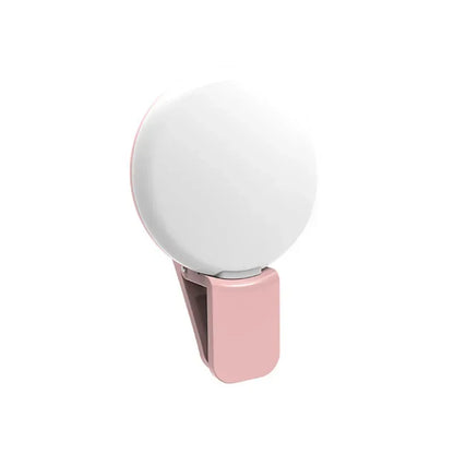 Portable Mini LED Selfie Ring Light - Clip-On Fill Light with 3-Level Dimming for Phone Photography