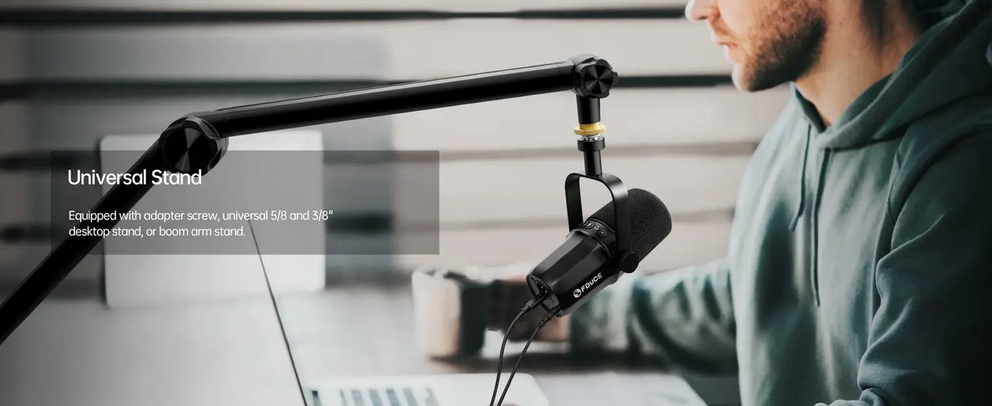 FDUCE SL40X/SL40 Dynamic Microphone — Metal Headset with Sound Insulation, Ideal for Podcasts, Live Broadcast & Gaming