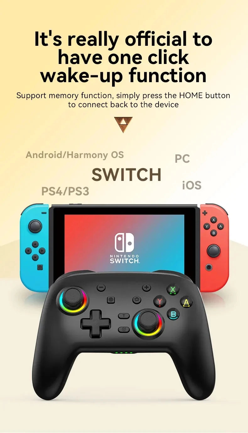 Wireless Pro Gamepad Controller for Nintendo Switch OLED/Lite & Elite – Bluetooth 6-Axis Joystick for PC & Steam Deck