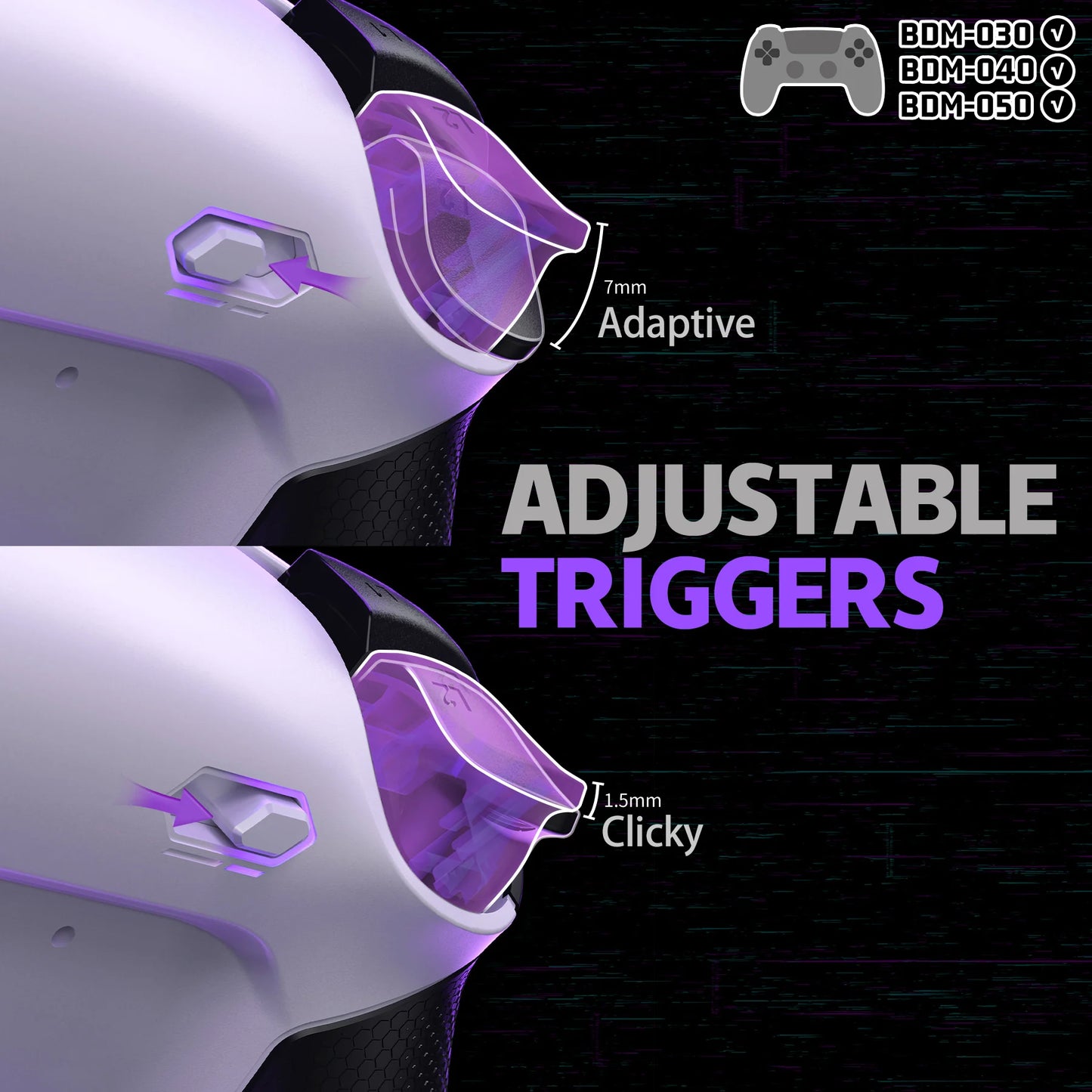eXtremeRate RISE4 Plus MAX Back Button Kit – Remappable PS5 Controller Accessory with Clicky Trigger Stop & Rubberized Grip