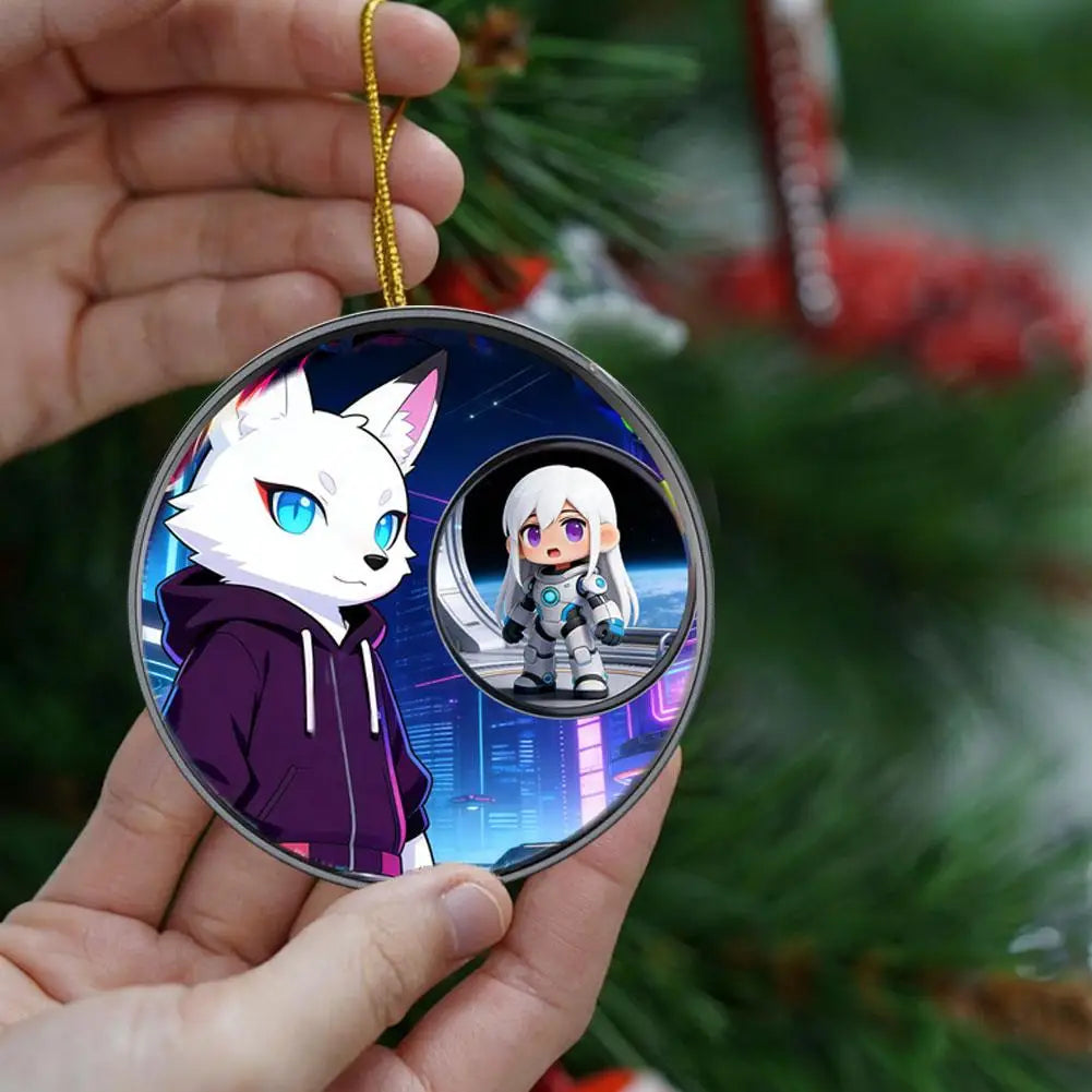 Dynamic Electronic Anime Badge - Touch-Control Digital Display for Photos, GIFs & Videos