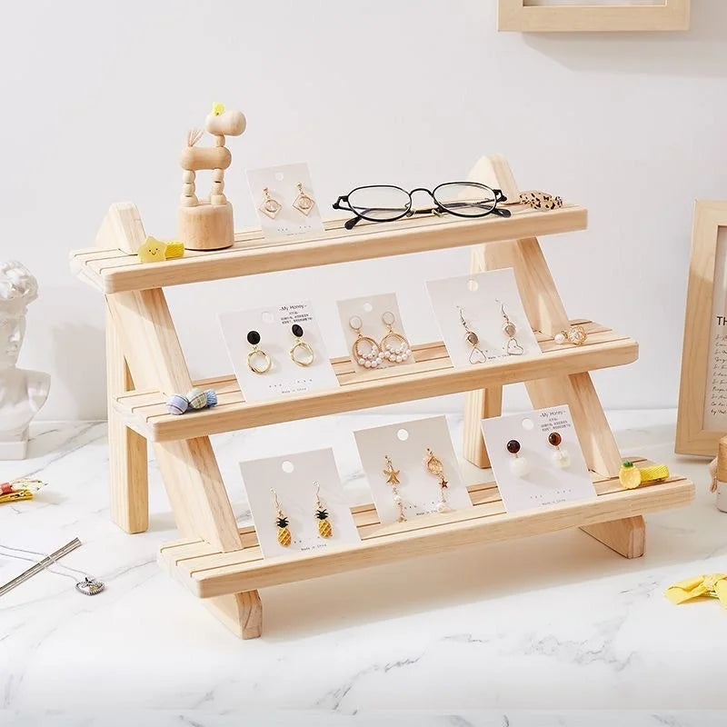 Wood Earring Display Stand – Jewelry Holder & Earring Card Organizer