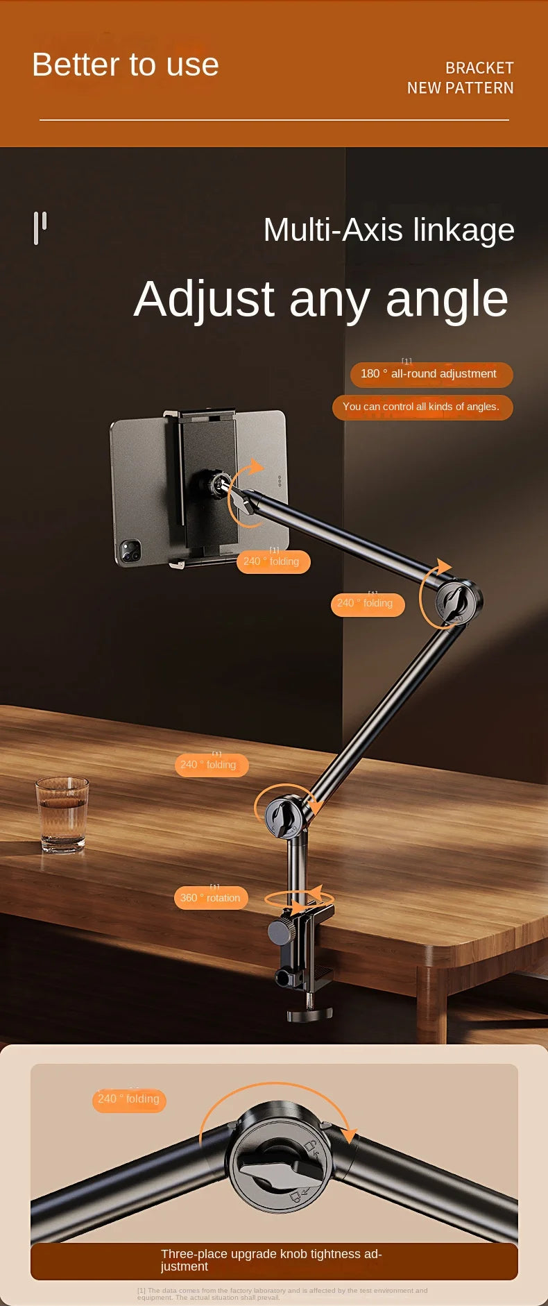 Desktop Mobile Phone Holder – Bed Clip, Bedside Lazy Folding Cantilever Bracket for Apple, Samsung, iPad, and Tablet