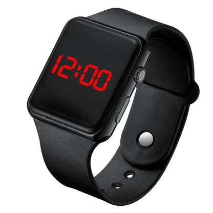 Digital LED Sport Watch – Square Electronic Wristwatch for Men & Women, Casual Silicone Fashion Watch