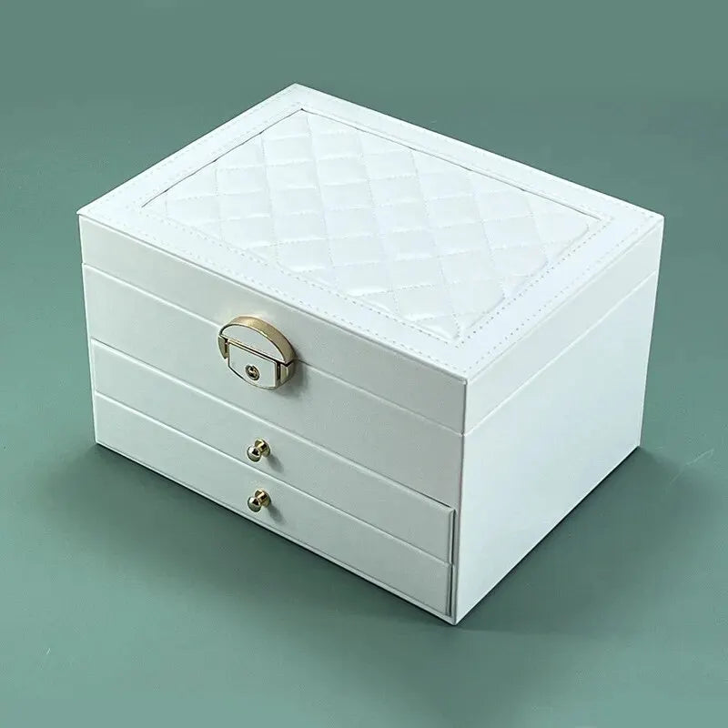 High-End Multi-Layer Jewelry Box – Large Capacity Drawer Organizer for Earrings and Accessories