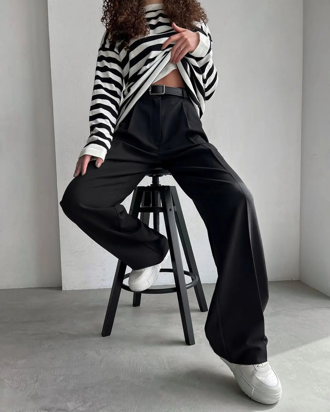Women's Classic Straight Leg Pants – Versatile Loose Fit, Wide Leg for Office, Tourism, Spring & Summer Casual Wear