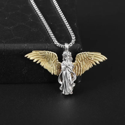 Gothic Skull Jesus Cross Necklace – Punk Catholic Amulet Jewelry for Men, Religious Pendant