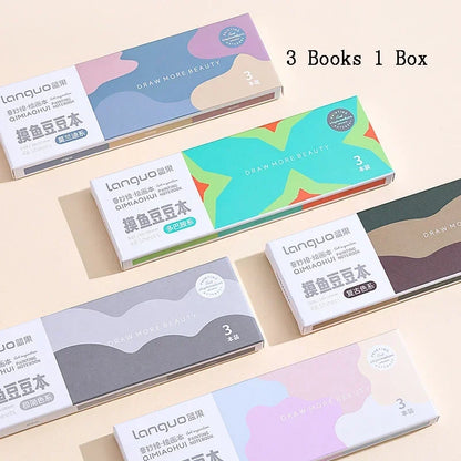 3Pcs Mini Square Watercolor Sketchbook Set – Thick Paper Drawing & Painting Books for Art & Relaxation