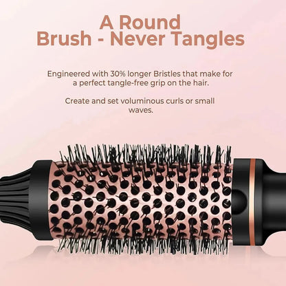 3-in-1 Ionic Hair Curler & Straightener – Professional Heated Styling Brush, Anti-Scald Thermal Curling Wand