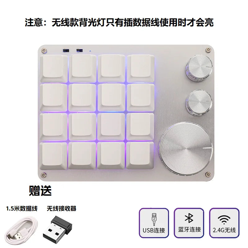 COIDEA Mini Wired RGB Keypad with Knob – Portable Macro Programming Keyboard for PS/Design Custom Controls, Gaming & Creative Work Gift Device