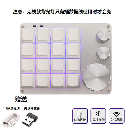 COIDEA Mini Wired RGB Keypad with Knob – Portable Macro Programming Keyboard for PS/Design Custom Controls, Gaming & Creative Work Gift Device