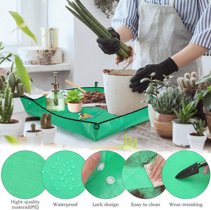Waterproof Gardening Mat - Thickened Reusable Plant Repotting Pad for Soil Changing & Pot Transplanting