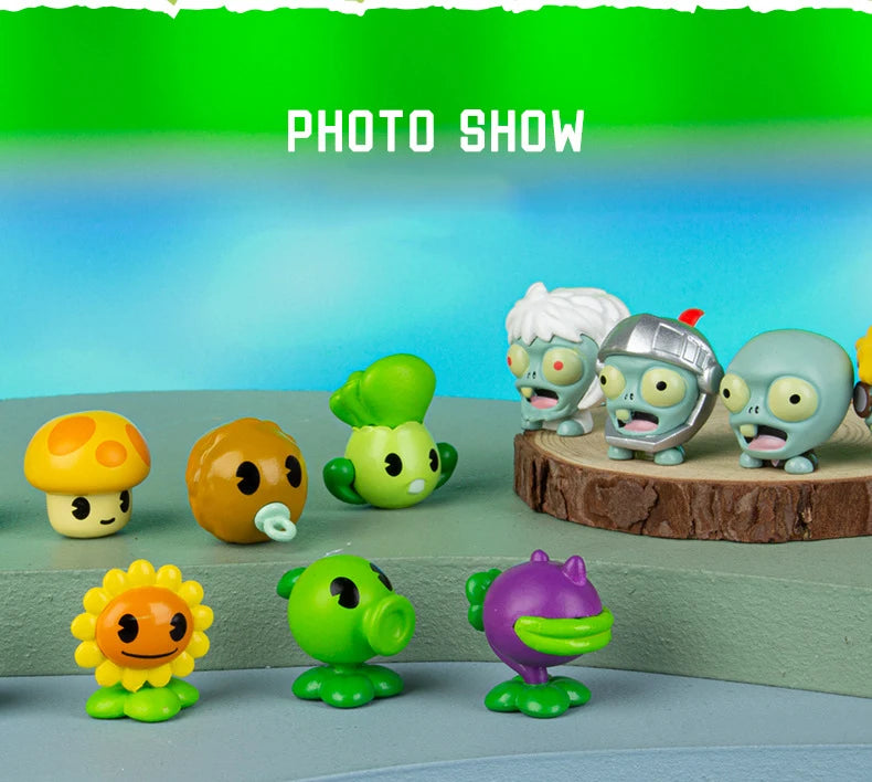 Plants vs Zombies Q Version Mini Figures – Random 4-Style Plant & Zombie Toys for Collection