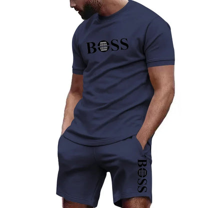 Men's 2-Piece Sportswear Set – Short-Sleeve T-Shirt & Pants for Running & Fitness, Summer 2024 Deal